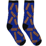 Blue Bacon Short Crew Socks