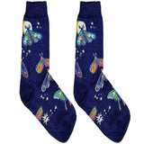 Blue Bling Butterfly Short Crew Socks