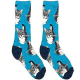 Blue Boop Cat Short Crew Socks