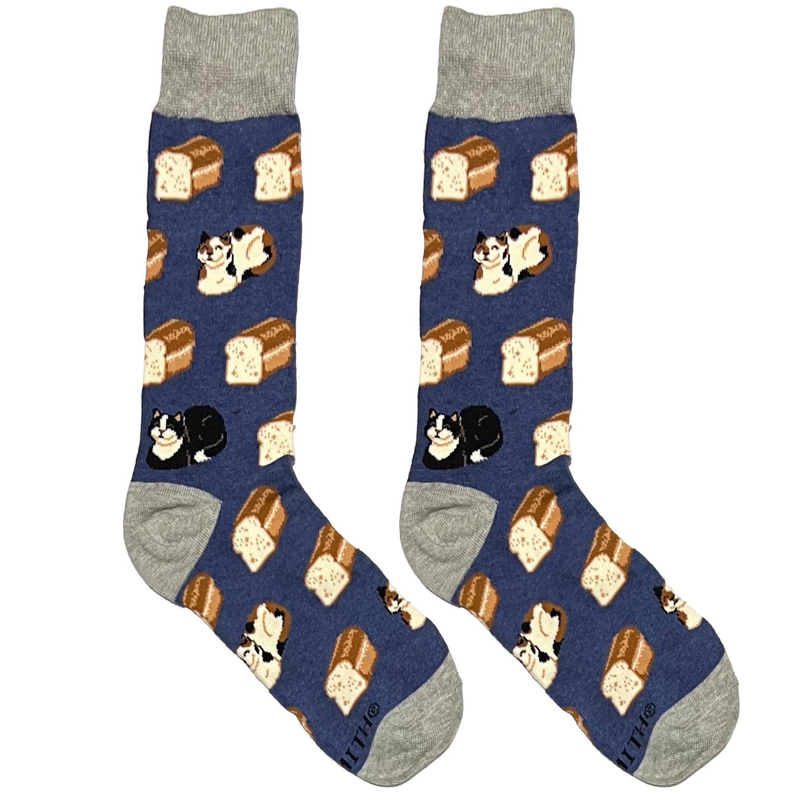 Blue Bread Cat Socks