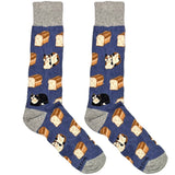 Blue Cat Bread Loaf Socks
