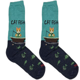 Blue Cat Fish Short Crew Socks