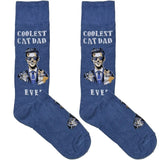 Blue Coolest Cat Dad Socks