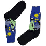 Blue Cow Ufo Starry Nights Socks