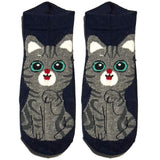 Blue Cute Cat Ankle Socks