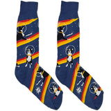 Blue Dog Space Socks