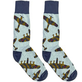 Blue Fighter Plane Socks