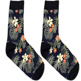 Blue Floral Short Crew Socks