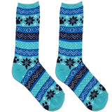 Blue Flower Pattern Short Crew Socks