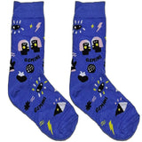 Blue Gemini Abstract Short Crew Socks
