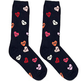 Blue Heart Hug Kiss Short Crew Socks