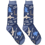 Blue I Love My Mutt Dog Short Crew Socks