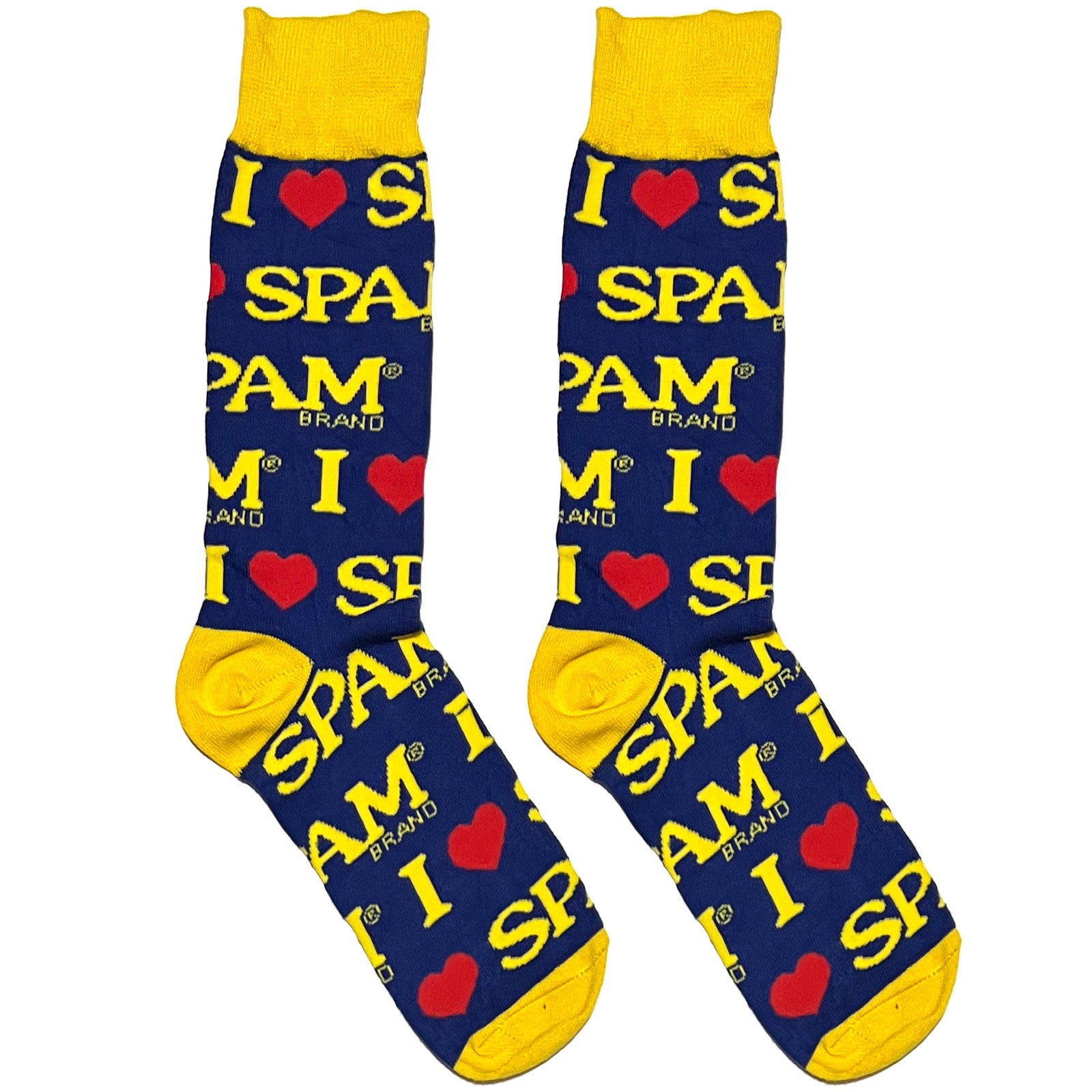 Blue I Love Spam Socks