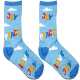 Blue Joy Peace Short Crew Socks