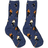 Blue Karate Short Crew Socks