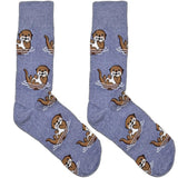 Blue Lazy Hamster Short Crew Socks