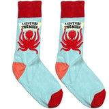 Blue Love Octupus Short Crew Socks
