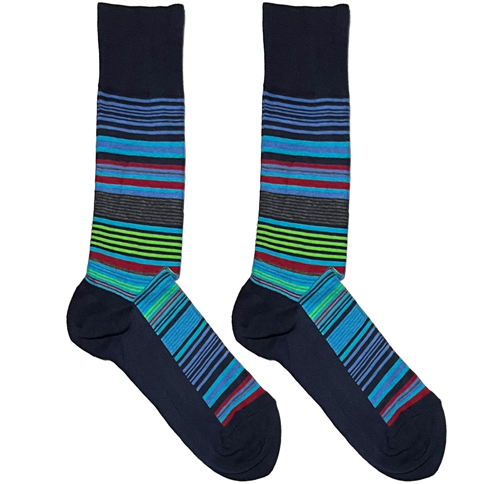 Blue Neon Stripes Socks