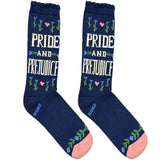Blue Pride And Prejudice Short Crew Socks