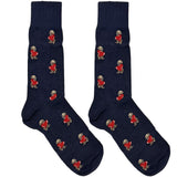 Blue Puppy Heart Short Crew Socks