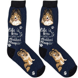 Blue Sheep Dog Life Shorts Crew Socks