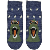 Blue Star Dino Ankle Socks