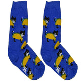 Blue Taco Cat Shorts Crew Socks