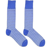 Blue Textured Stripes Socks