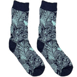 Blue Variant Floral Short Crew Socks