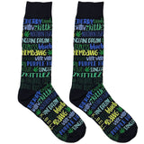 Blue Weed Names Socks