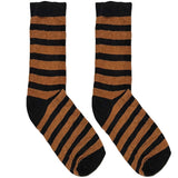Brown And Black Stripes Short Crew Socks
