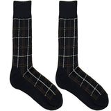 Brown And Blue Chequered Socks