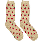 Brown And Red Apple Short Crew Socks
