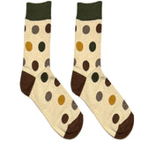 Brown And Yellow Polka Short Crew Socks