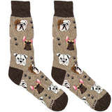 Brown Bull Dog Socks