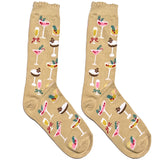 Brown Cocktail Drink Short Crew Socks