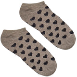 Brown Hearts Ankle Socks