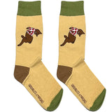 Brown Sleeping Cat Short Crew Socks