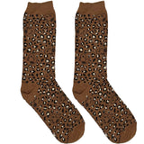 Brown Snoopy Leopard Short Crew Socks
