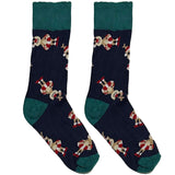 Green And Black Christmas Deer Short Crew Socks