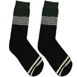 Green And Black Stripes Short Crew Socks