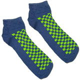 Green And Blue Chequered Ankle Socks