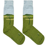 Green And Blue Leaf Short Crew Socks
