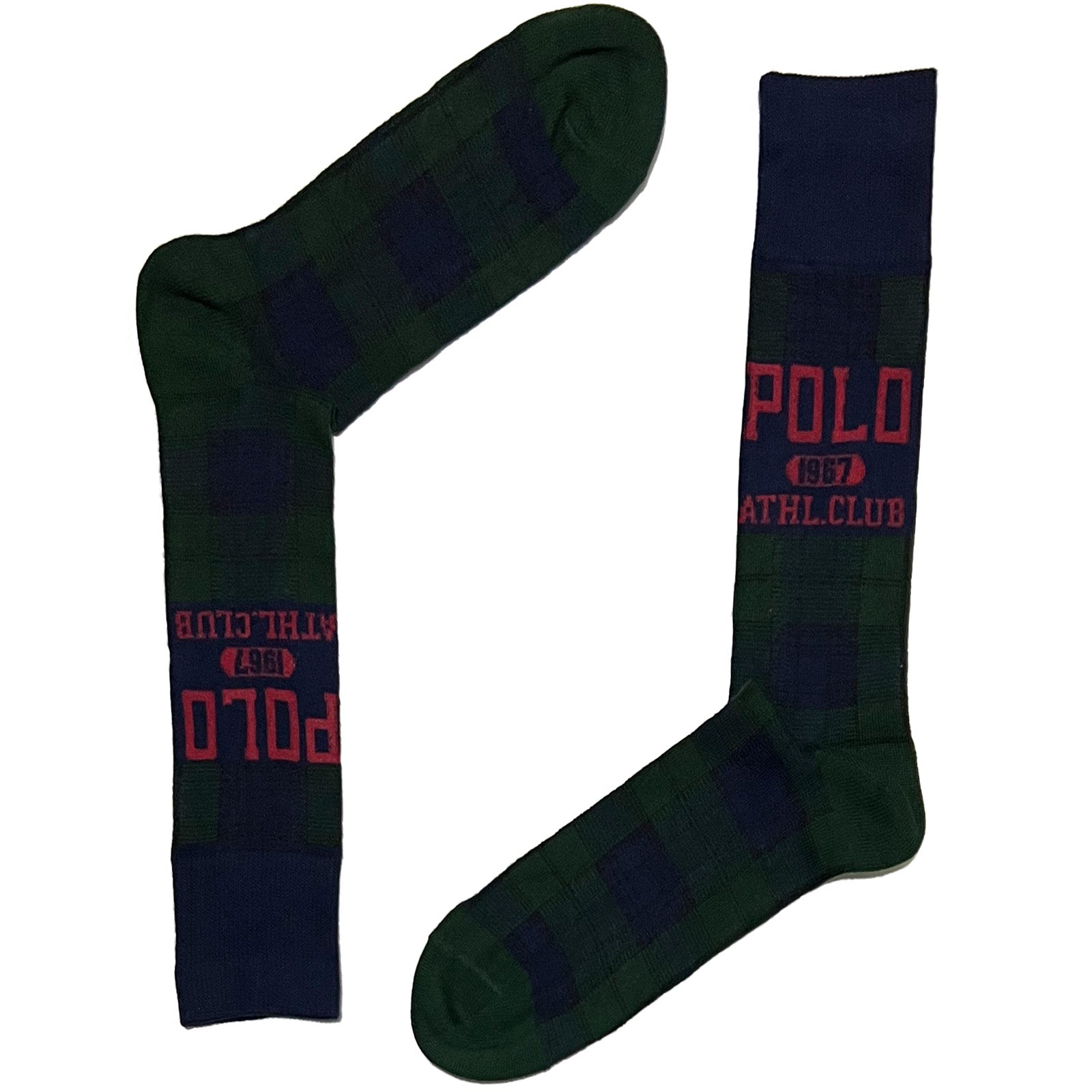 Green And Blue Polo Chequered Socks