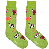 Green And Brown Cow Short Crew Socks
