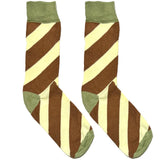 Green And Brown Diagonal Stripes Socks