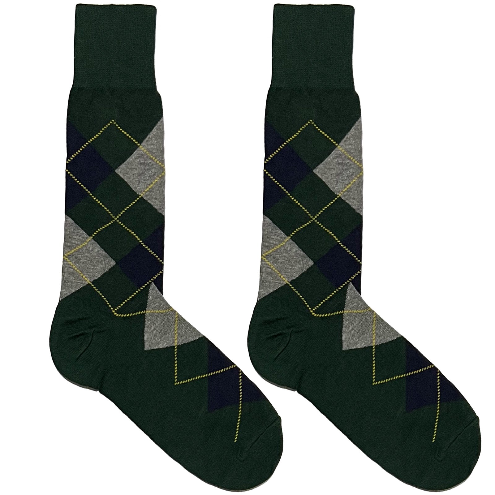 Green And Grey Diamond Pattern Socks