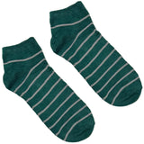 Green And Grey Stripes Ankle Socks