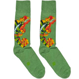 Green And Orange Lizard Socks