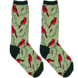 Green And Red Bird Short Crew Socks